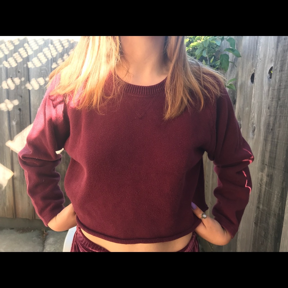 maroon knit sweater